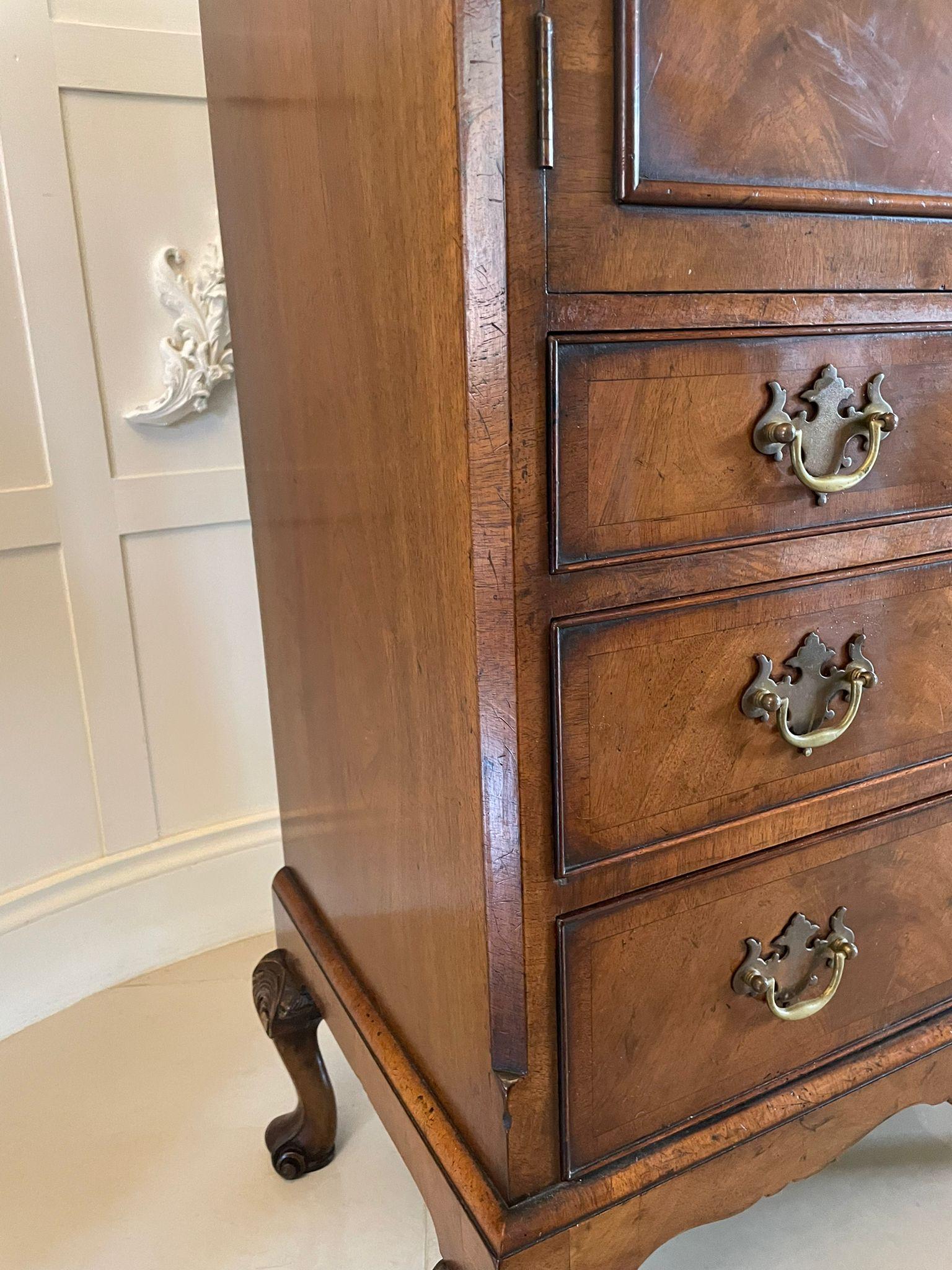 Antique Quality Burr Walnut Chest on Stand For Sale 5