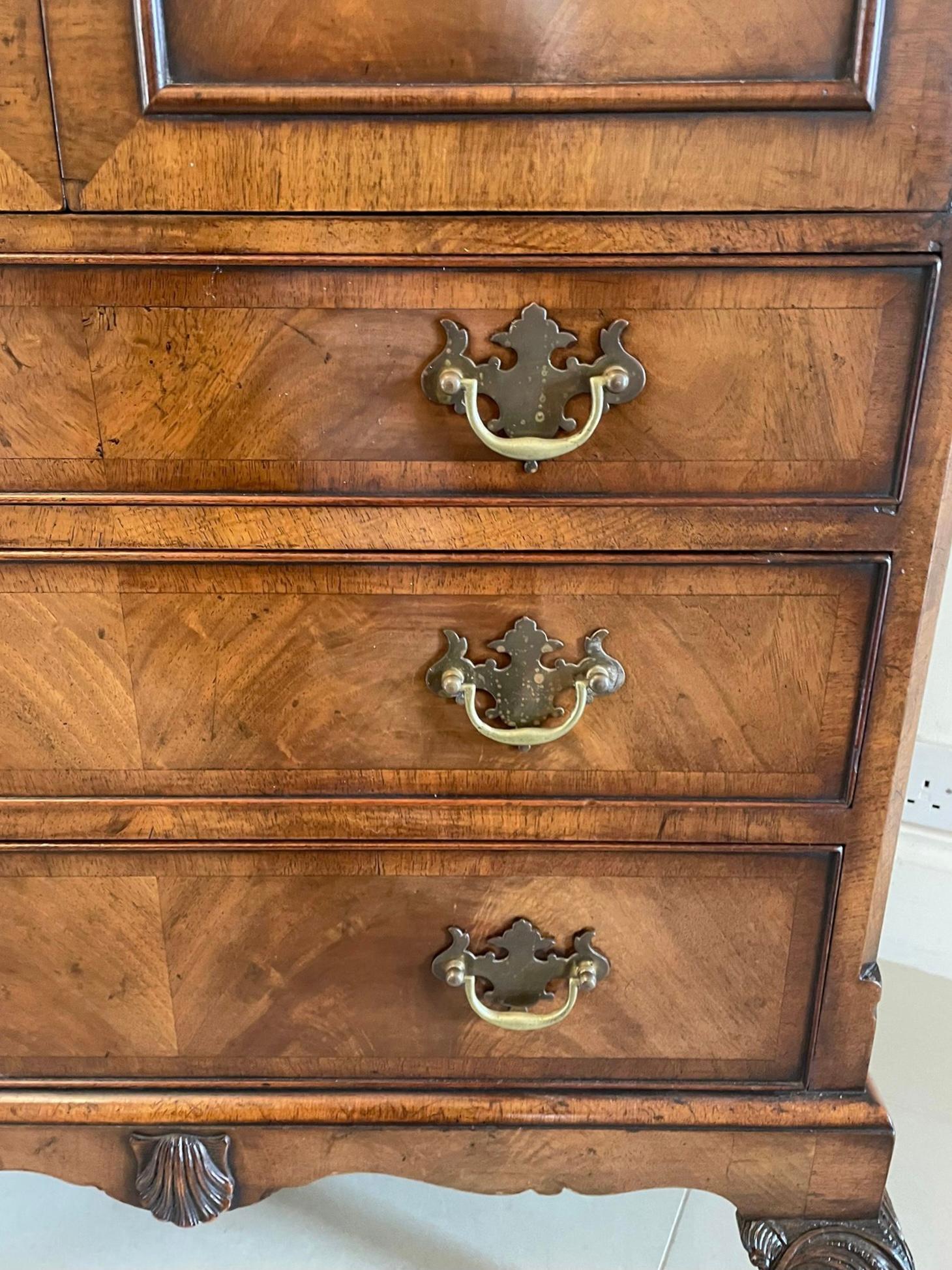 Antique Quality Burr Walnut Chest on Stand For Sale 2