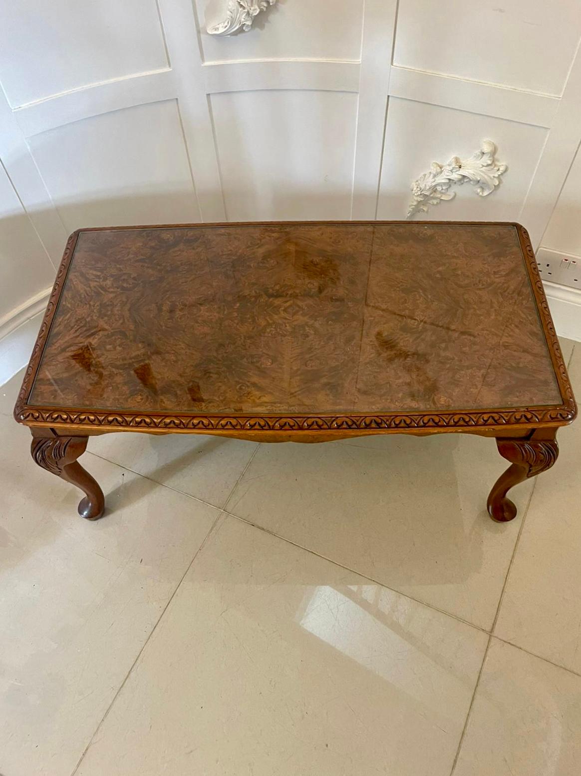 Antique Quality Burr Walnut Coffee Table  For Sale 4