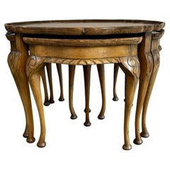 Antique quality burr walnut nest of five tables
