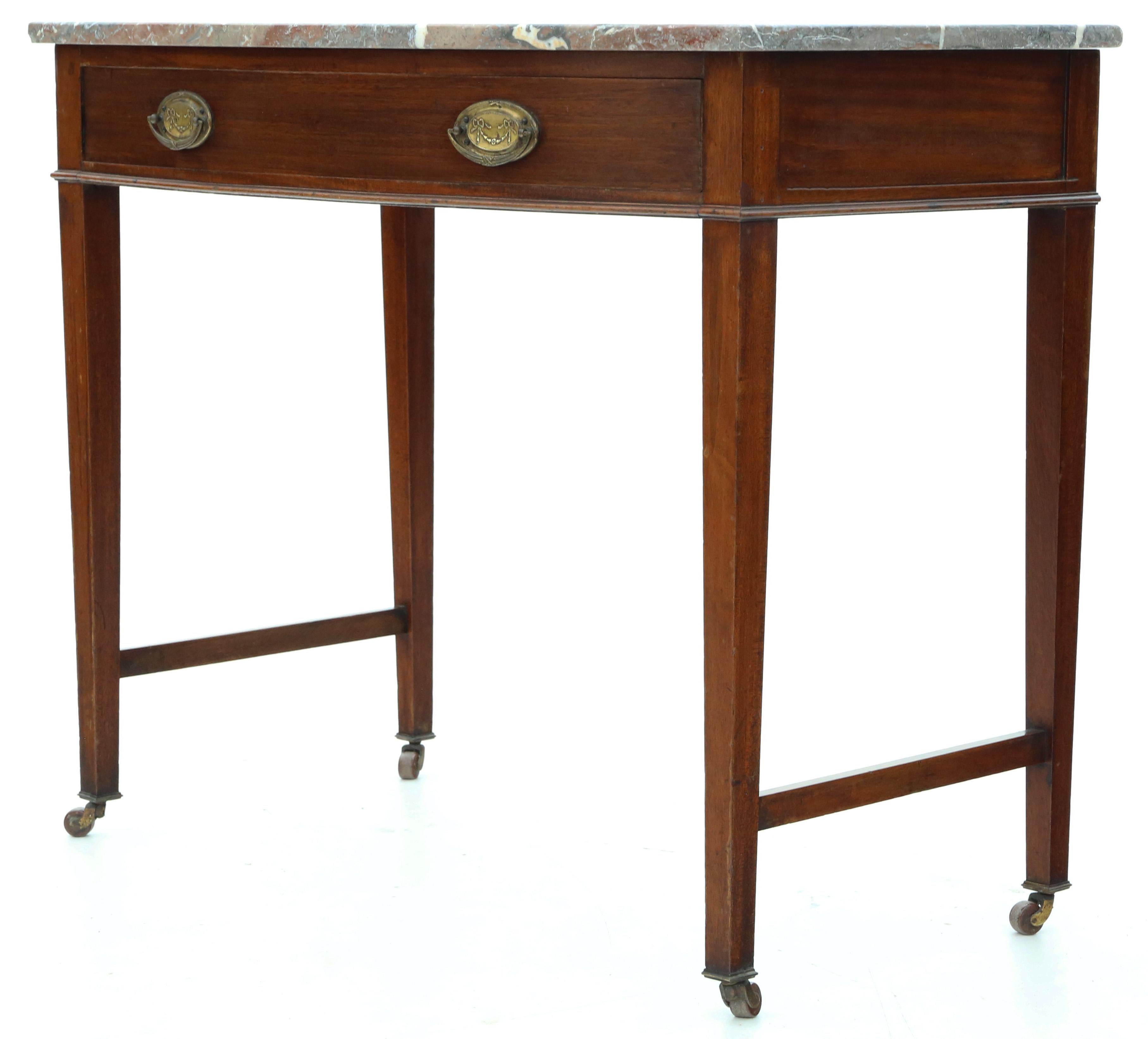 Wood Antique quality C1900 mahogany marble writing side dressing table desk washstand