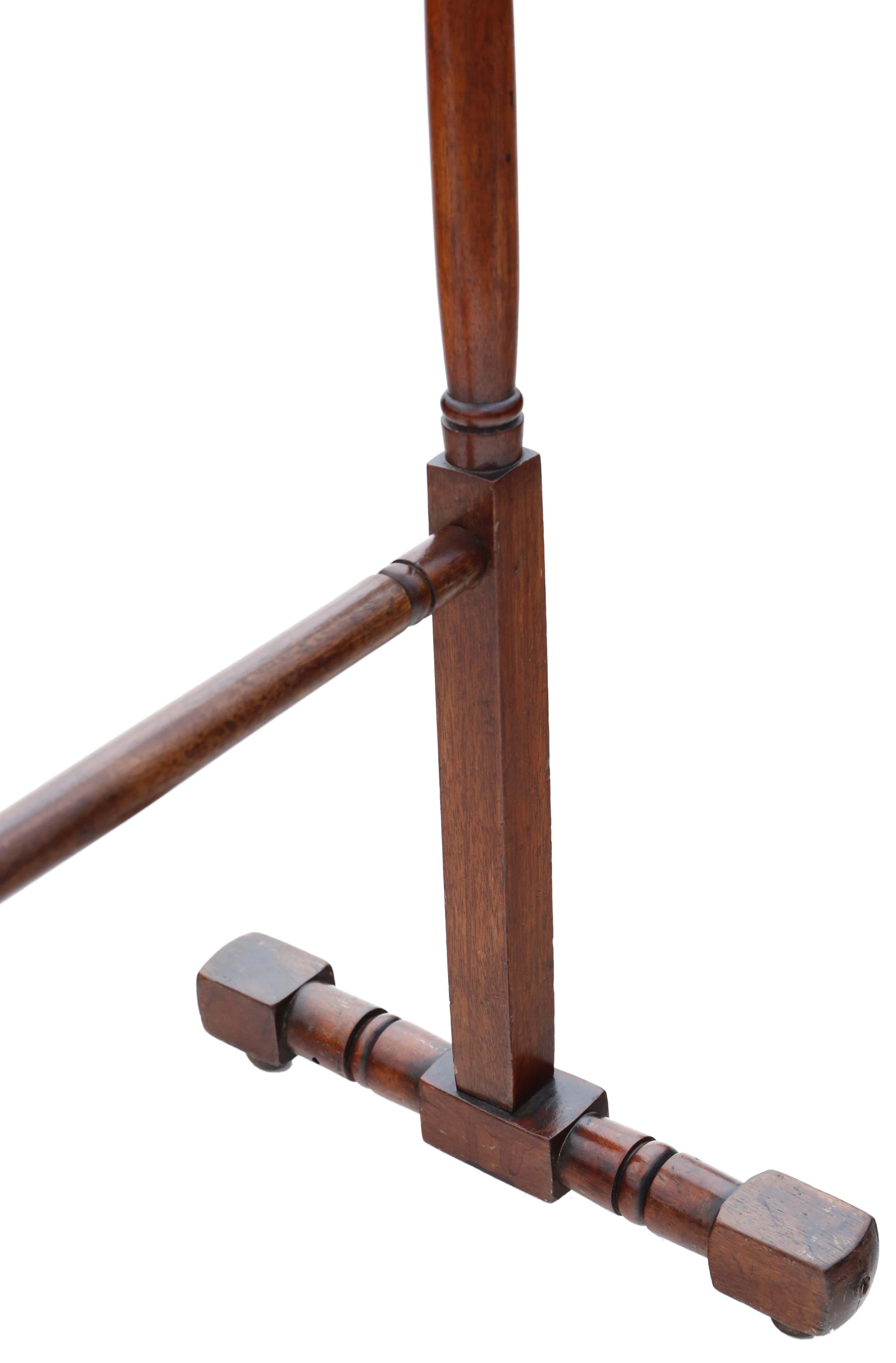 Wood Antique quality C1900 mahogany towel rail stand Art Nouveau