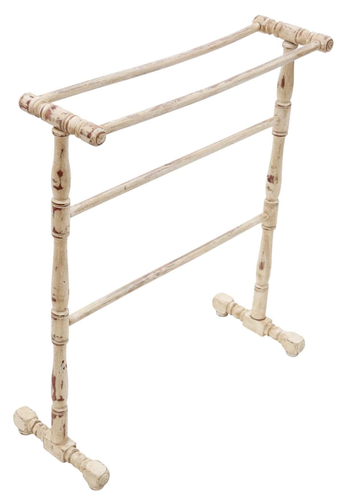Antique quality C1900 painted towel rail stand Art Nouveau In Good Condition For Sale In Wisbech, Cambridgeshire