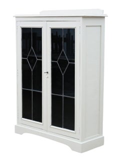 Antique Quality c.1925 Painted Bookcase Display Cabinet