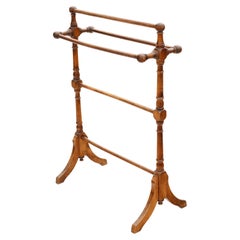 Antique quality early 20th Century beech towel rail stand
