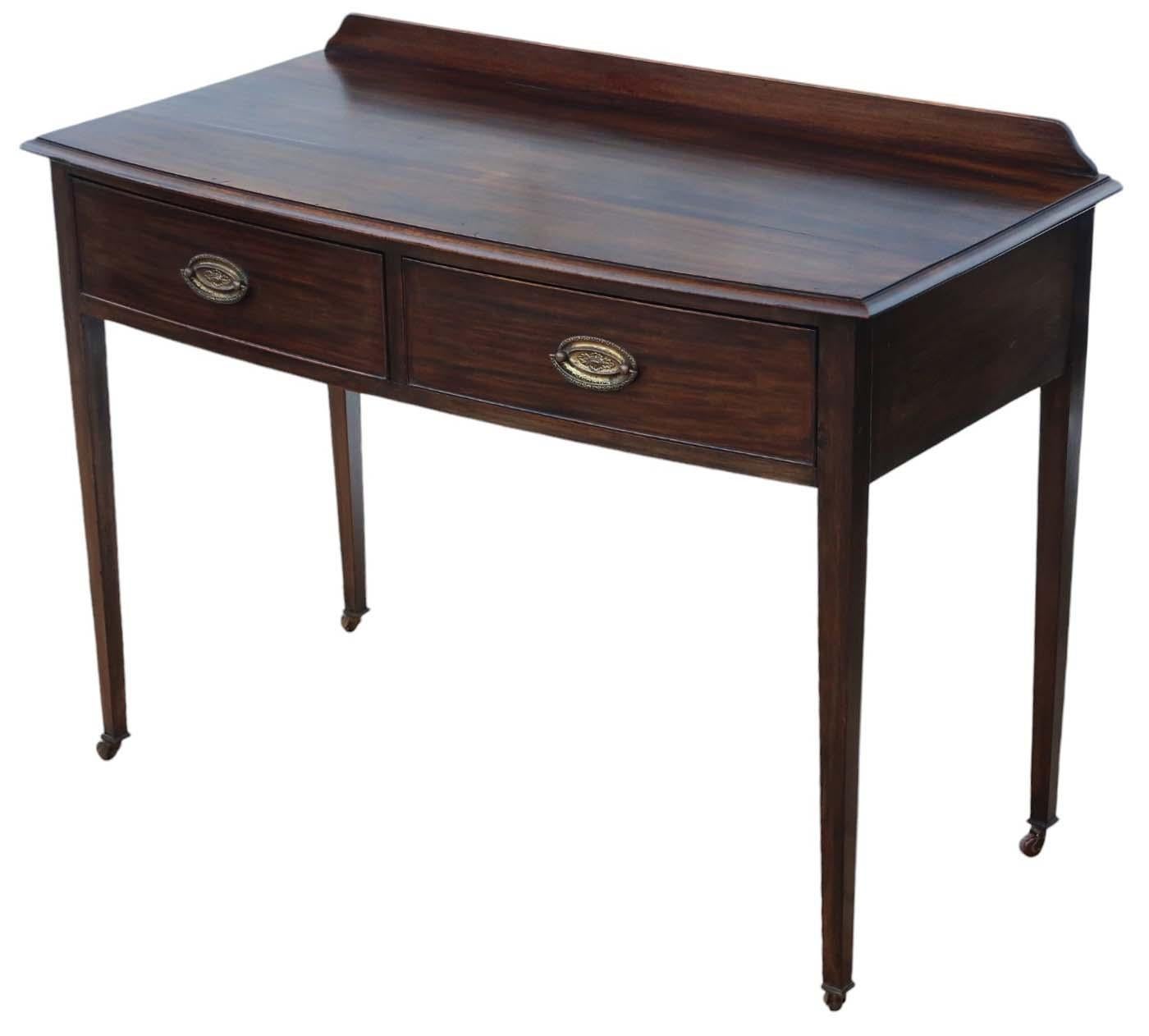 Antique Quality Early 20th Century Mahogany Writing Table - Desk Side Dressing For Sale 2
