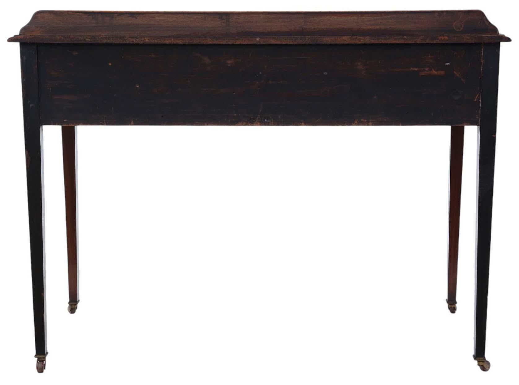 Antique Quality Early 20th Century Mahogany Writing Table - Desk Side Dressing For Sale 4