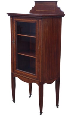 Antique Quality Edwardian c.1910 Inlaid Mahogany Display Cabinet / Bookcase