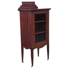 Antique Quality Edwardian c.1910 Inlaid Mahogany Display Cabinet / Bookcase