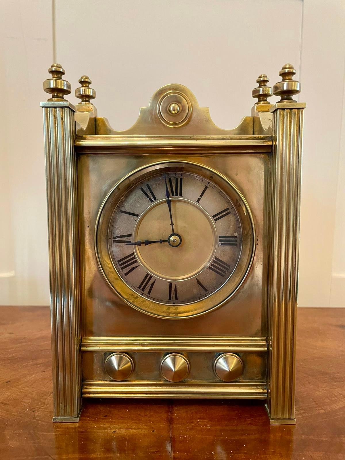 Antique Quality Eight Day Antique Brass Mantel Clock In Good Condition In Suffolk, GB