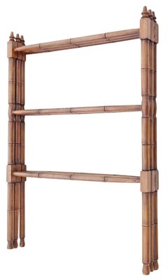 Antique Quality Faux Bamboo Towel Rail Clothes Horse Stand c.1900