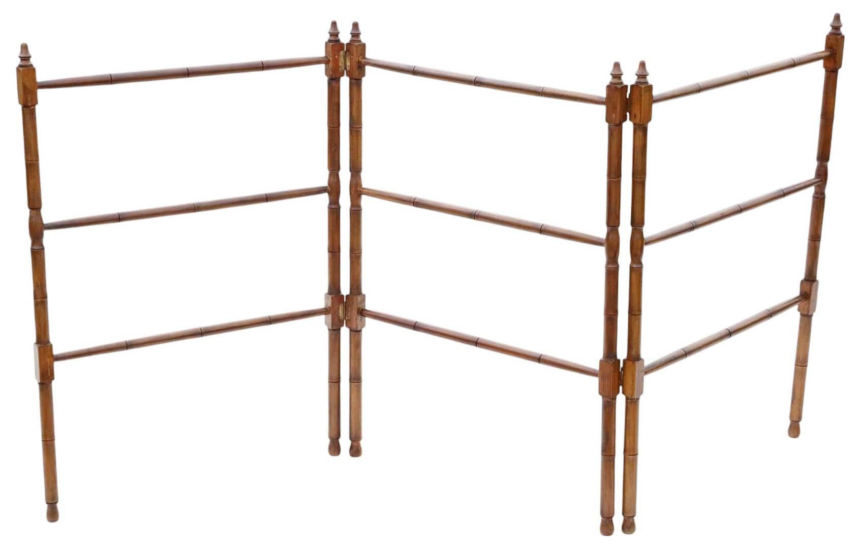Antique Quality Faux Bamboo Towel Rail Clothes Horse Stand c.1900 In Good Condition In Wisbech, Cambridgeshire