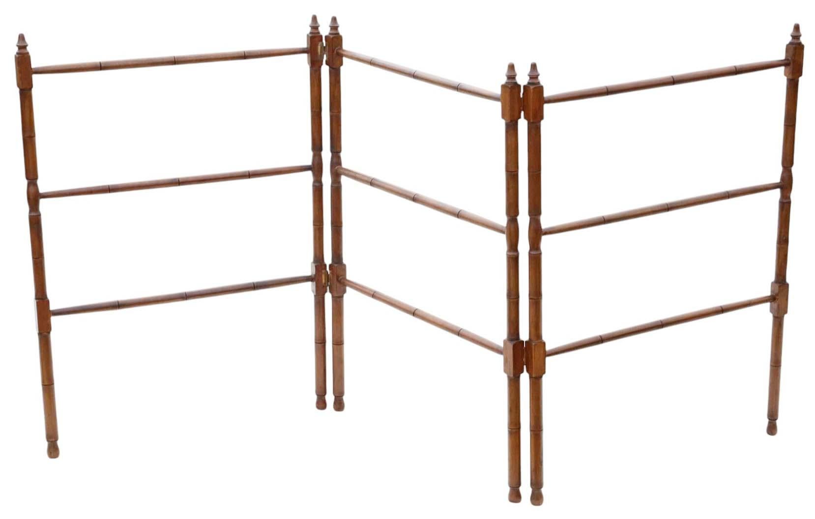 Antique Quality Faux Bamboo Towel Rail Clothes Horse Stand c.1900 1
