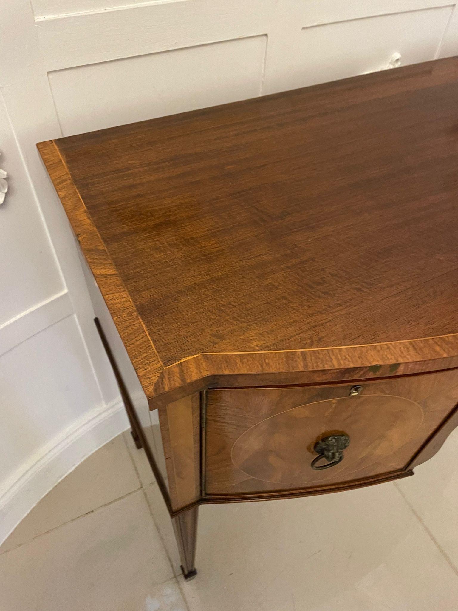 Antique Quality Figured Mahogany Bow Fronted Sideboard For Sale 8
