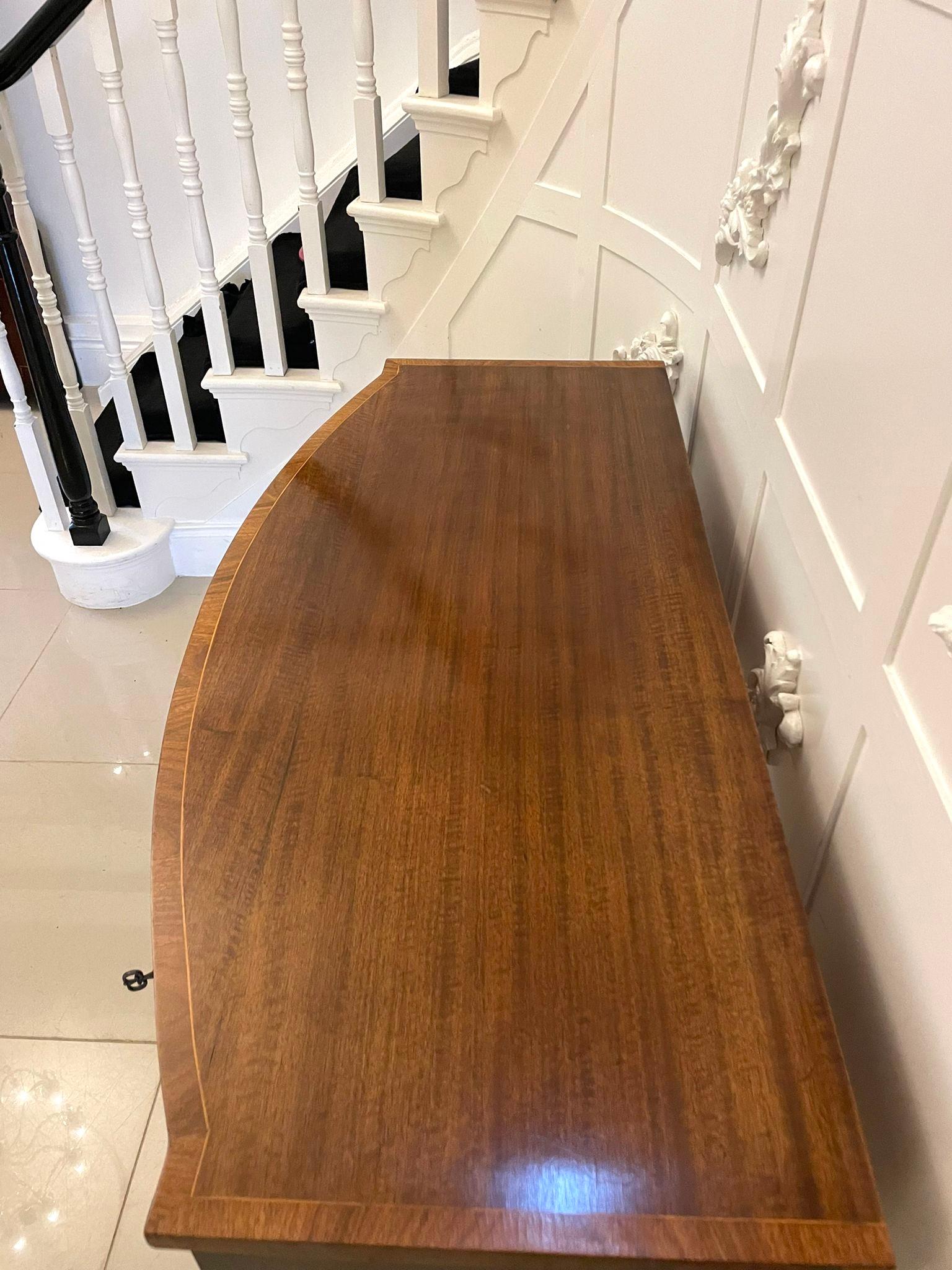 Antique Quality Figured Mahogany Bow Fronted Sideboard For Sale 2