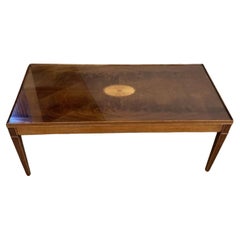 Antique quality figured mahogany inlaid coffee table
