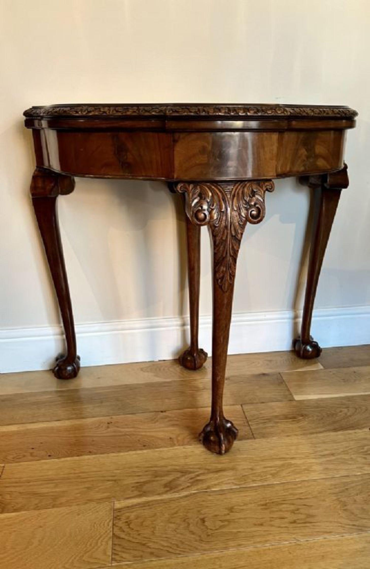 Antique Quality figured walnut card table (maple & co) In Good Condition For Sale In Ipswich, GB