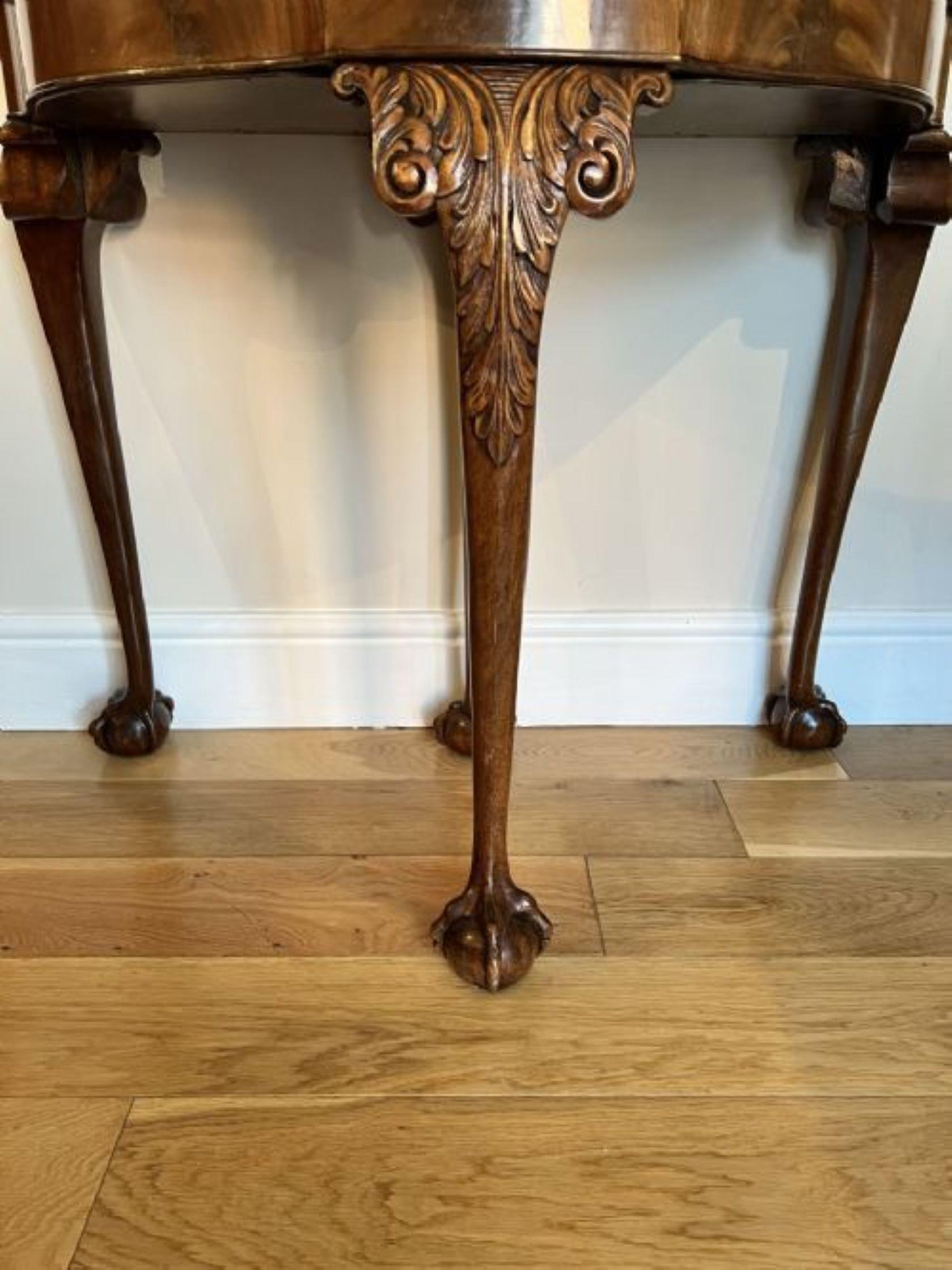 Walnut Antique Quality figured walnut card table (maple & co) For Sale