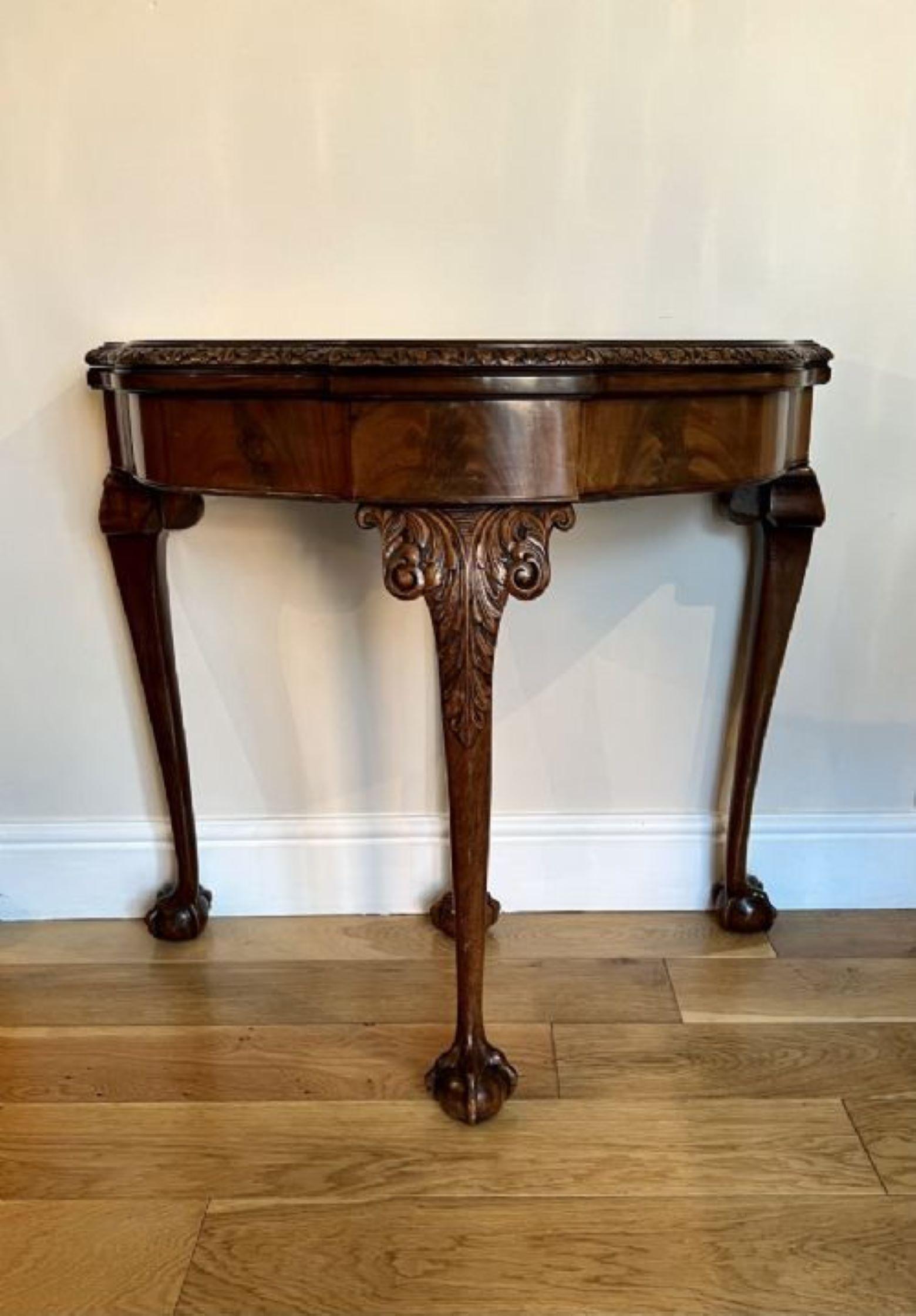 Antique Quality figured walnut card table (maple & co) For Sale 2