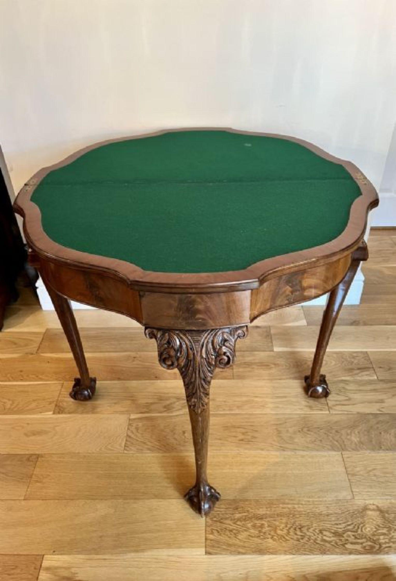 Antique Quality figured walnut card table (maple & co) For Sale 3