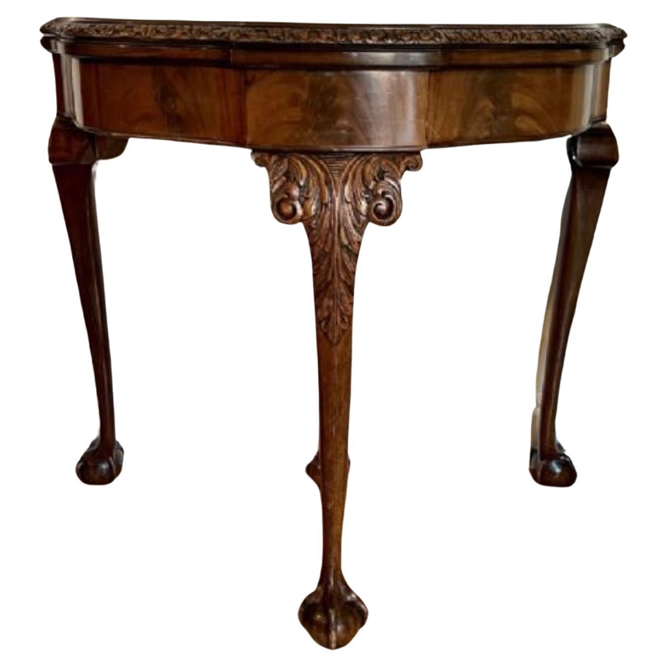 Antique Quality figured walnut card table (maple & co) For Sale