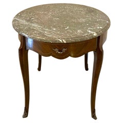 Antique Quality French Freestanding Kingwood Marble Top Centre/Lamp Table