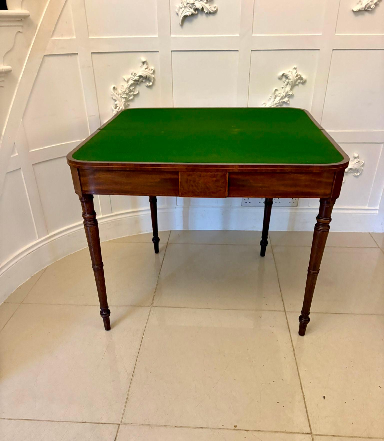 Inlay Antique Quality George III Mahogany Inlaid Card Table For Sale