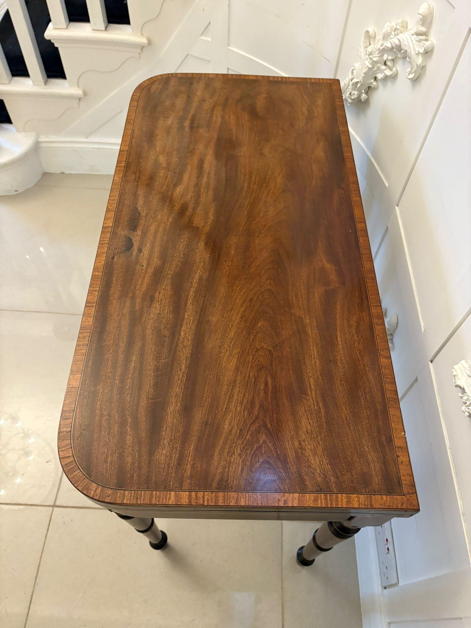 19th Century Antique Quality George III Mahogany Inlaid Card Table For Sale