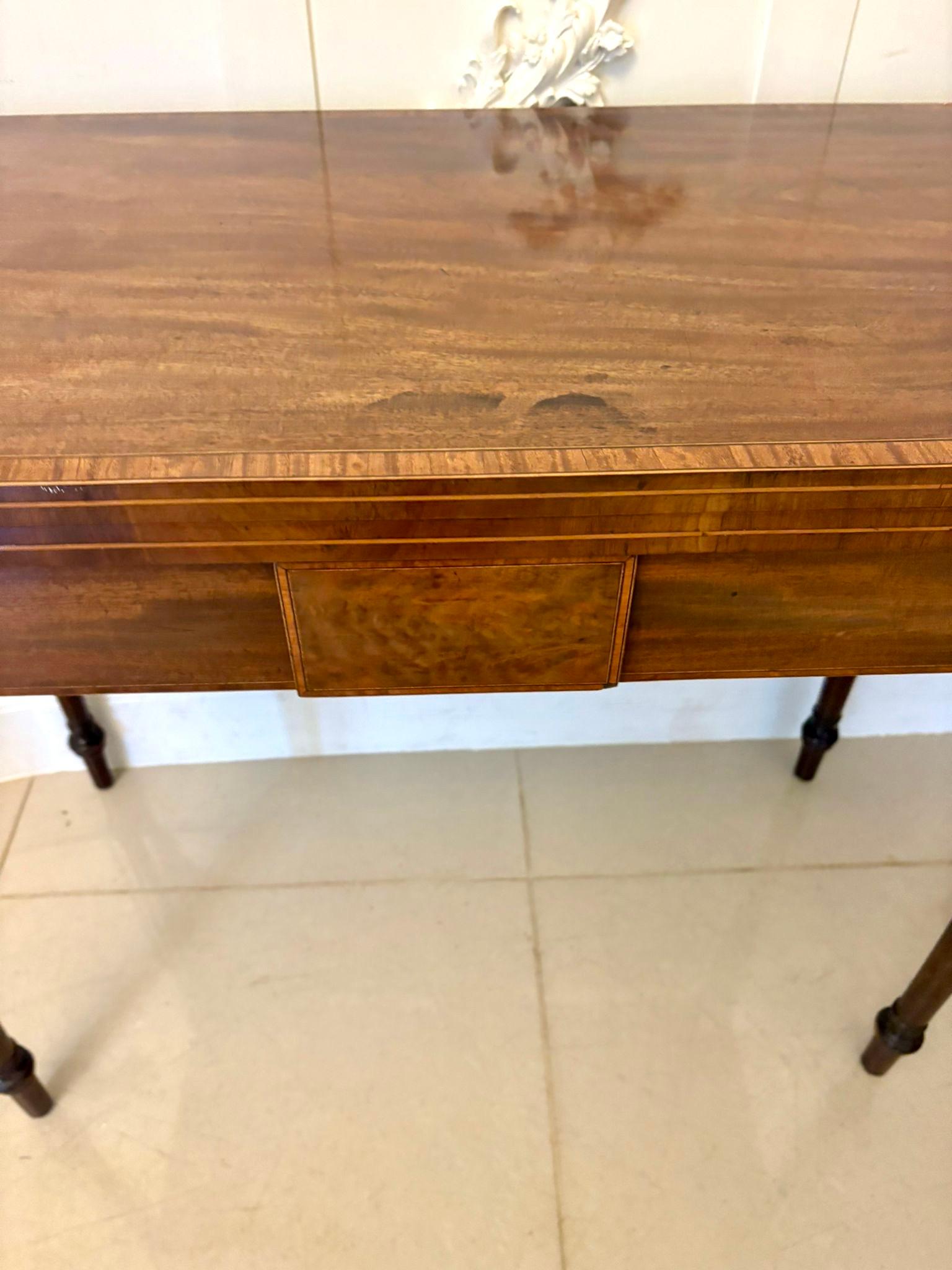 Antique Quality George III Mahogany Inlaid Card Table For Sale 1