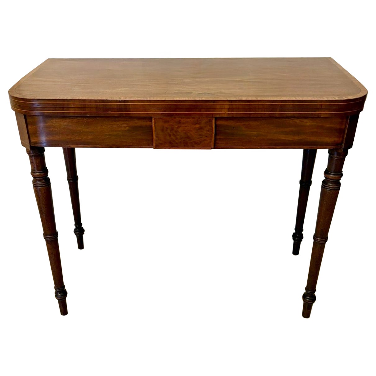 Antique Quality George III Mahogany Inlaid Card Table