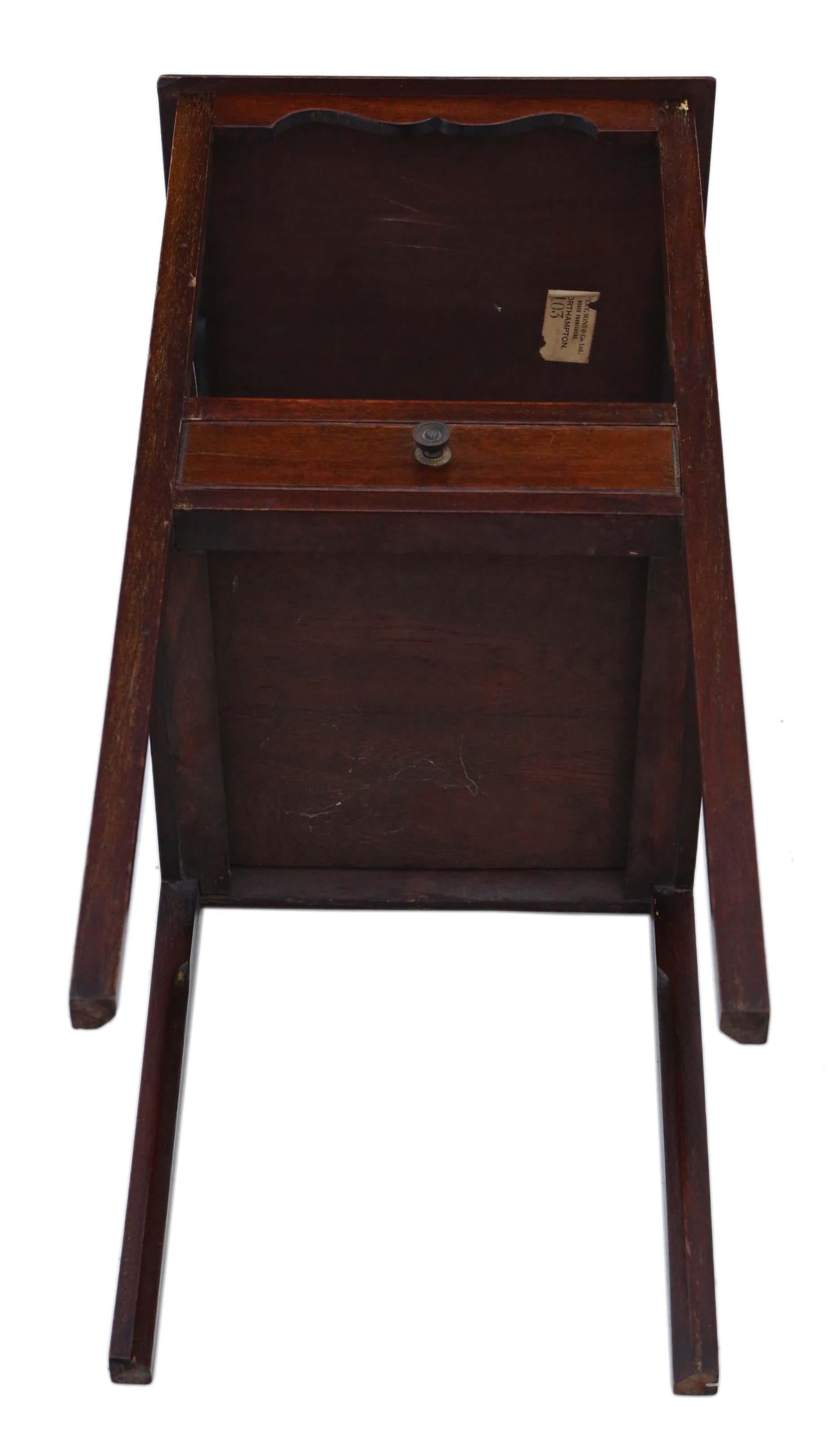 Antique quality Georgian 19th Century mahogany bedside table chest washstand 2