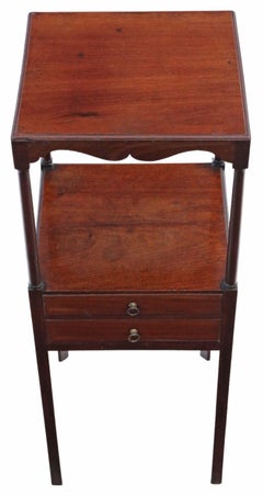 Antique quality Georgian C1800 mahogany washstand bedside table nightstand