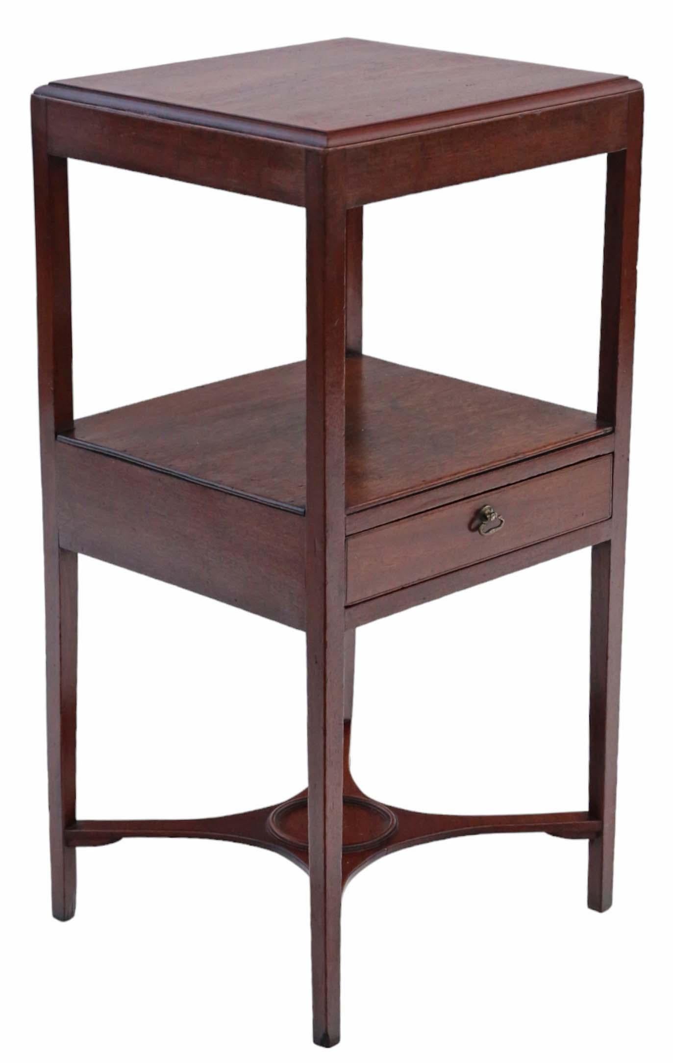 Antique quality Georgian mahogany washstand bedside table nightstand C1800 In Good Condition In Wisbech, Cambridgeshire