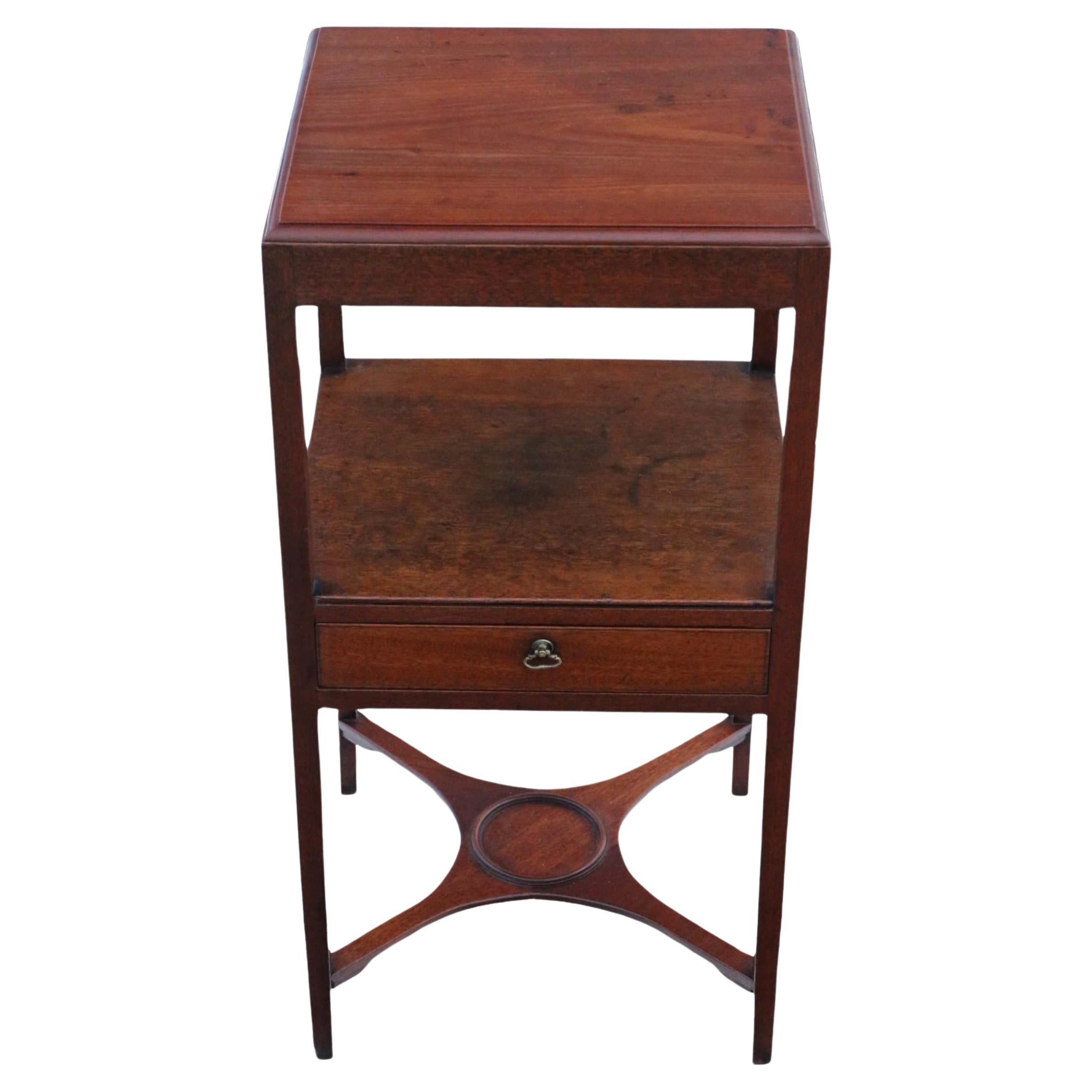 Antique quality Georgian mahogany washstand bedside table nightstand C1800