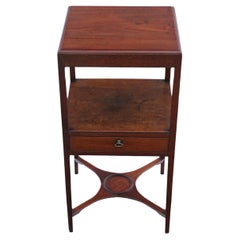 Antique quality Georgian mahogany washstand bedside table nightstand C1800