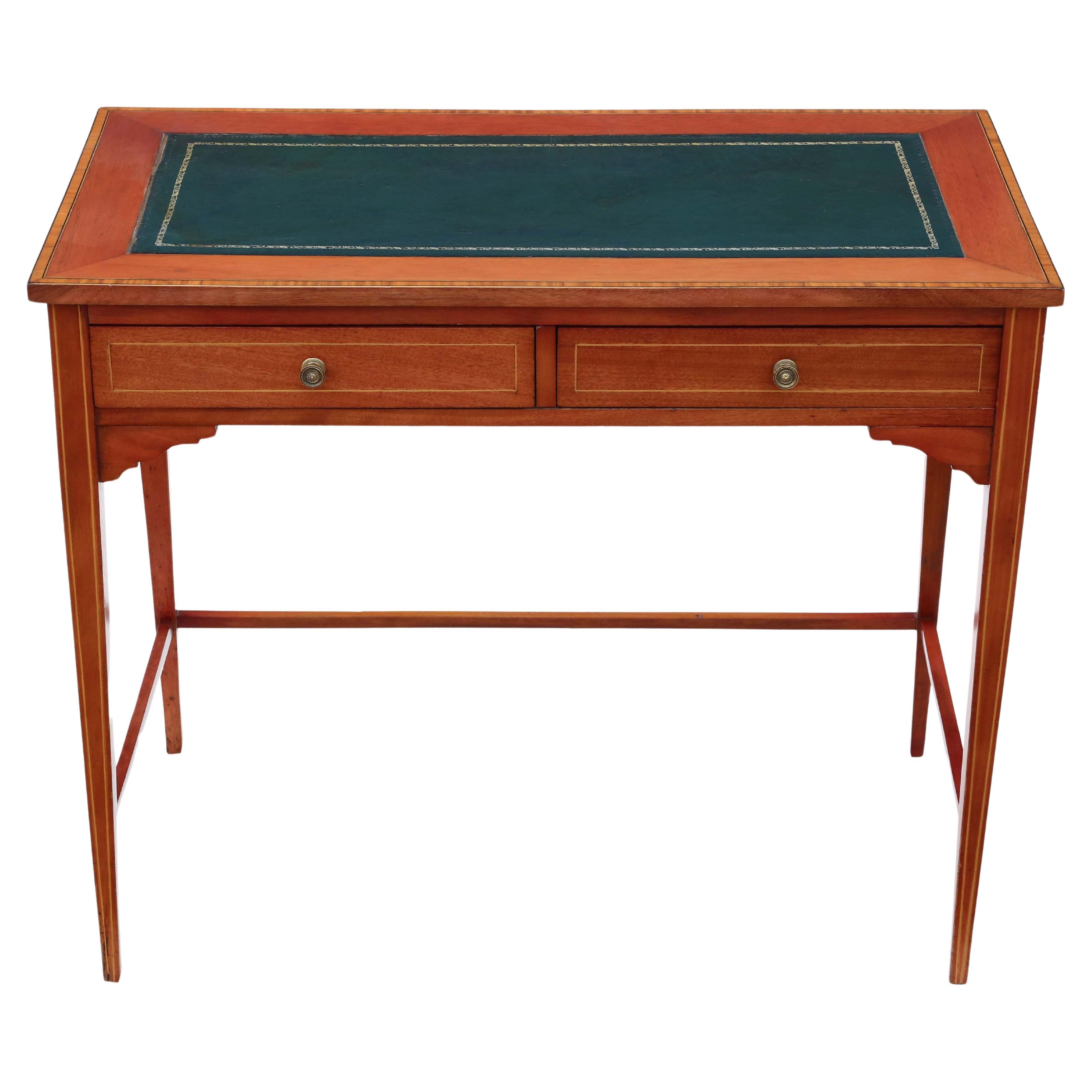Antique quality Georgian revival mahogany writing side dressing table desk C1905 For Sale