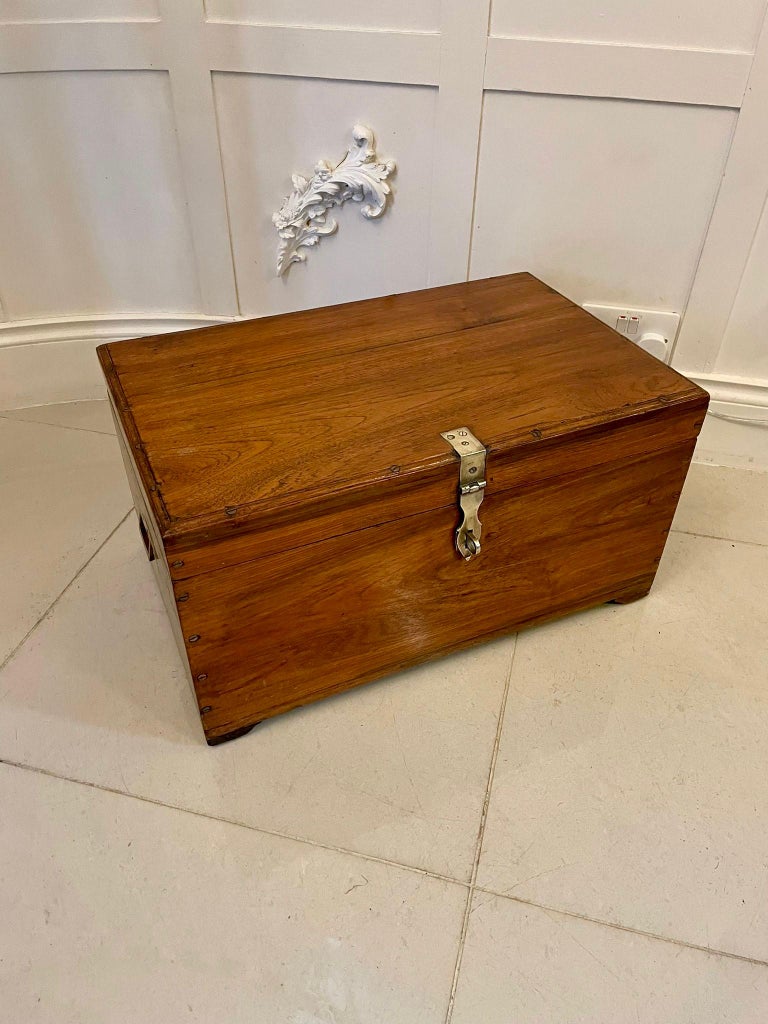 Antique Quality Hardwood Campaign Box at 1stDibs