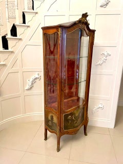 Antique Quality Kingwood Ormolu Mounted French Vernis Martin Display Cabinet