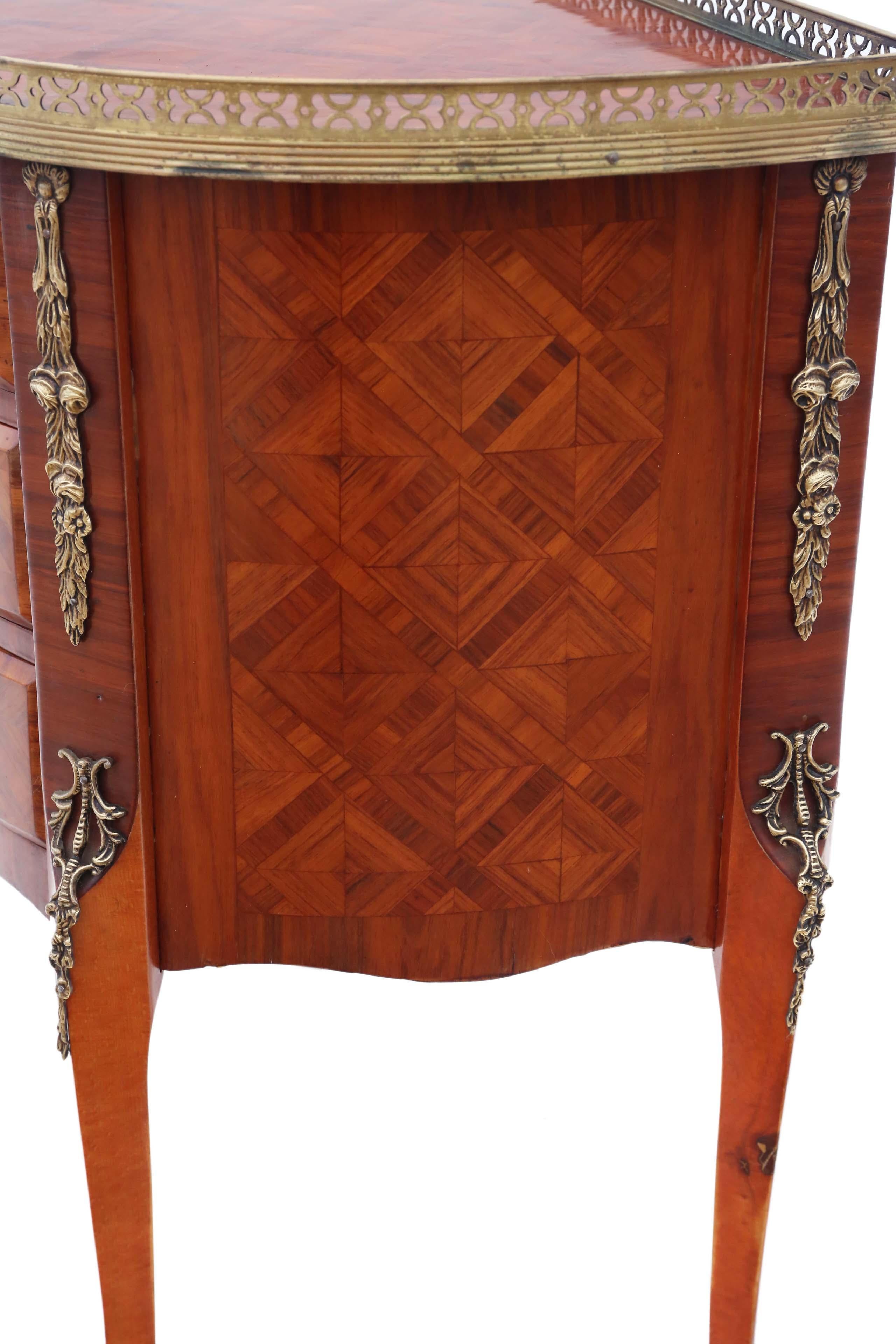 Mahogany Antique Quality Large French Inlaid Parquetry Bedside Table Cupboard