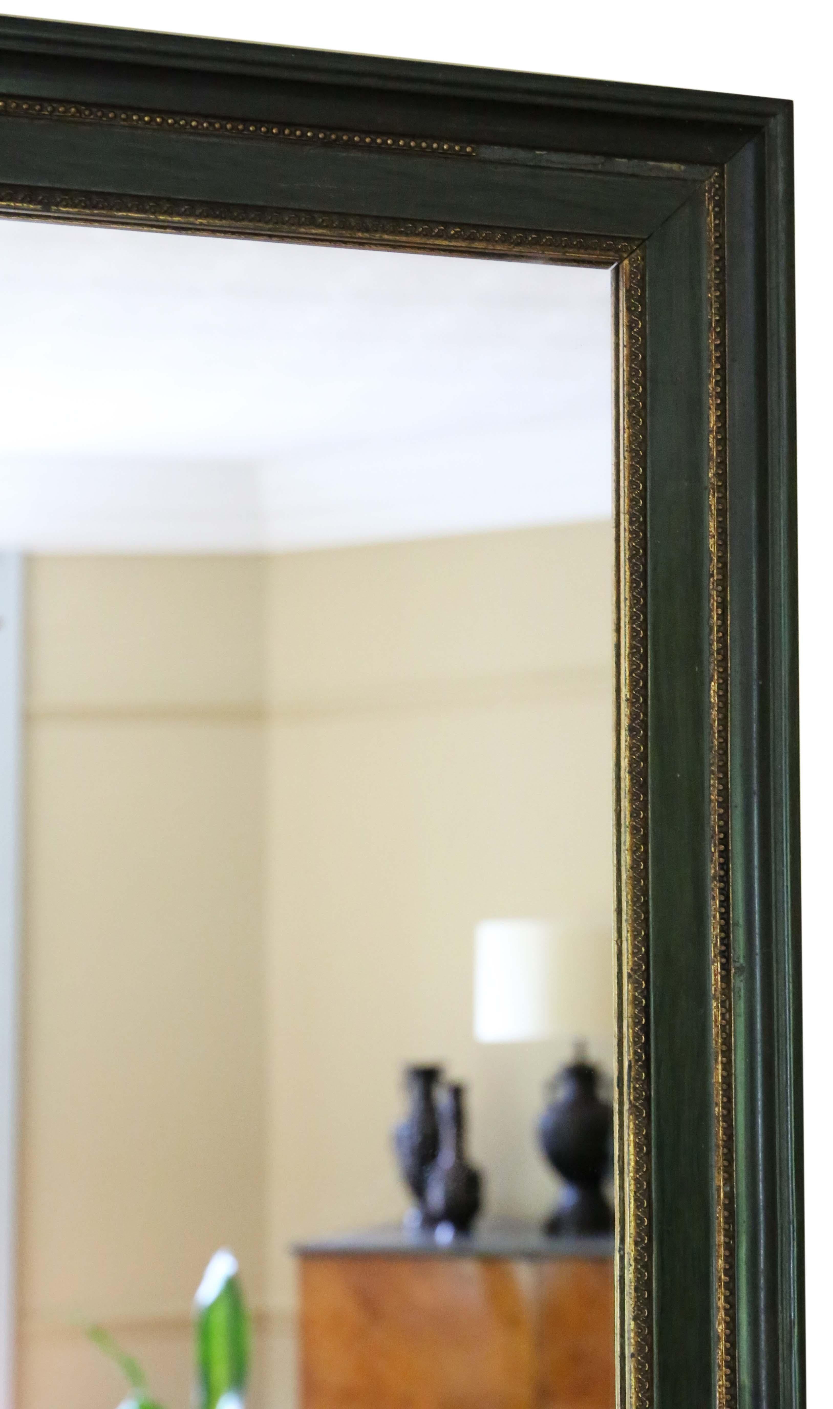 Early 20th Century Antique quality large green and gilt C1910 overmantle or wall mirror