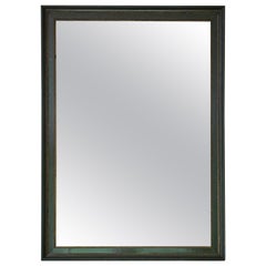 Antique quality large green and gilt overmantle or wall mirror C1910