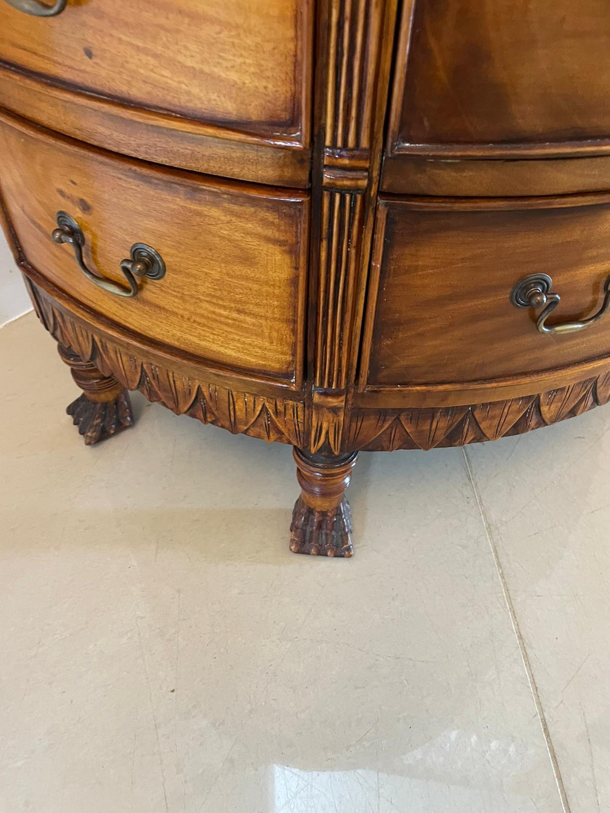 Other Antique Quality Mahogany and Satinwood Demi Lune Shaped Chest of 12 Drawers