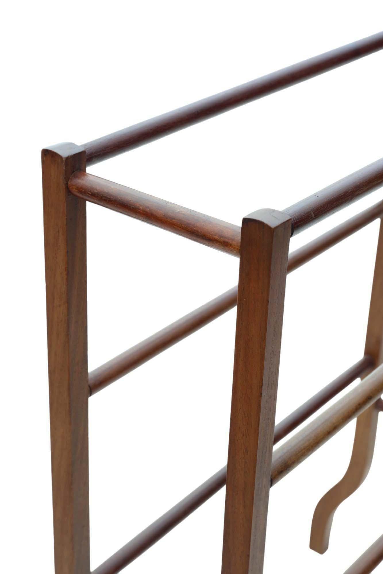 Early 20th Century Antique quality mahogany C1900 towel rail stand Art Nouveau For Sale