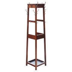 Stand parapluie en acajou pour manteau, chapeau et bâton C1920