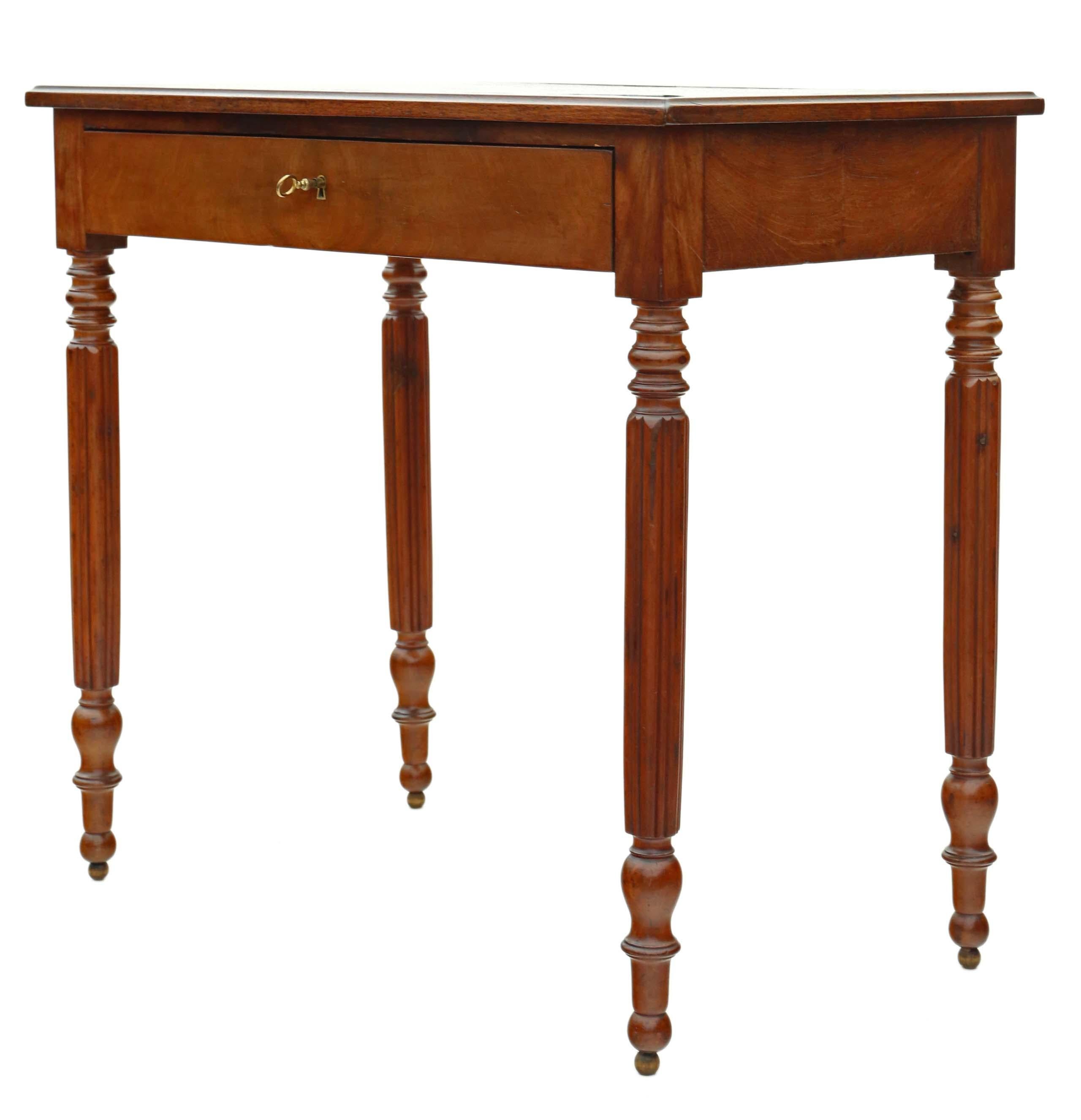 Early 20th Century Antique Quality Mahogany Desk Writing Side Occasional Table C1900 For Sale