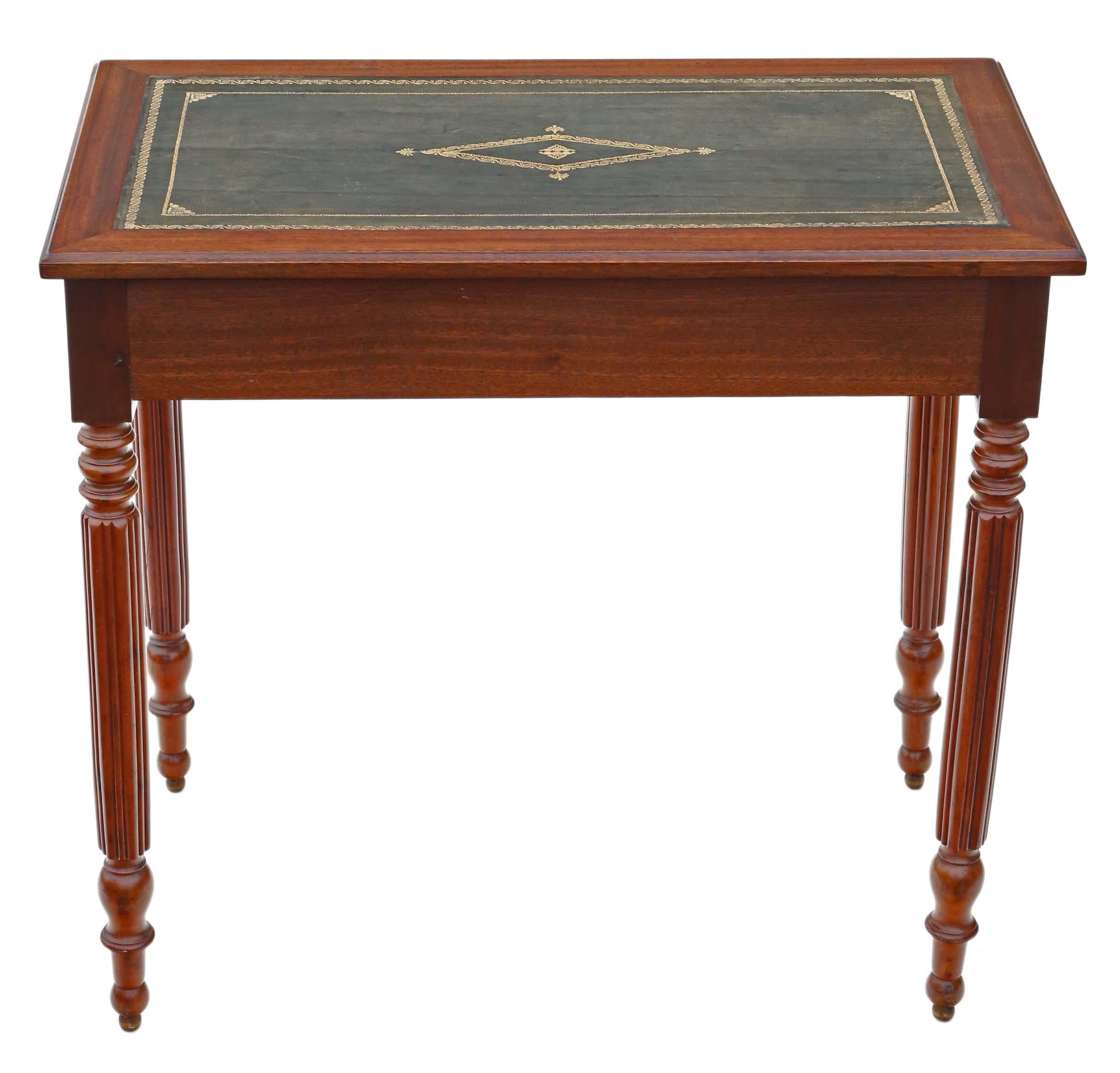 Antique Quality Mahogany Desk Writing Side Occasional Table C1900 For Sale 2