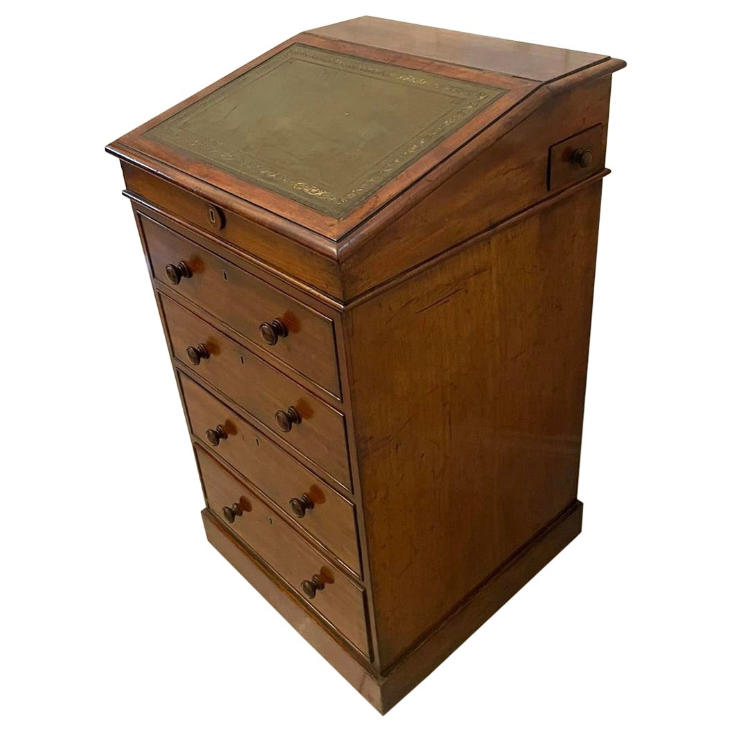 Antique Quality Mahogany Freestanding Slide Top Davenport by Charles Hindley