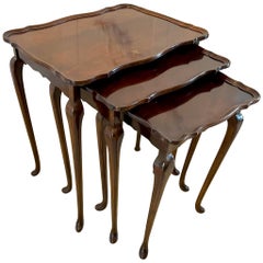 Antique Quality Mahogany Nest of 3 Tables