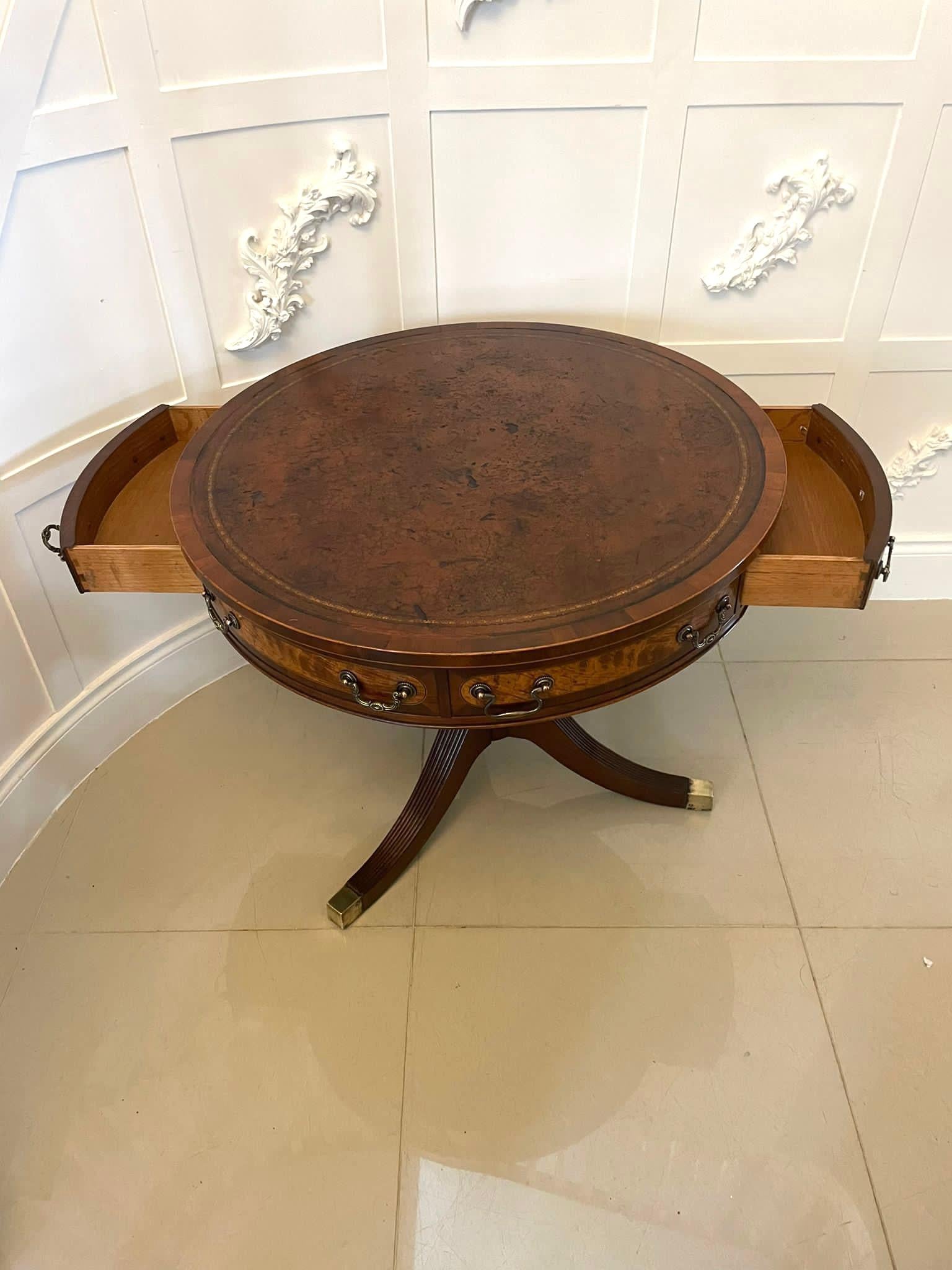 Antique Quality Mahogany Small Drum Table For Sale 1