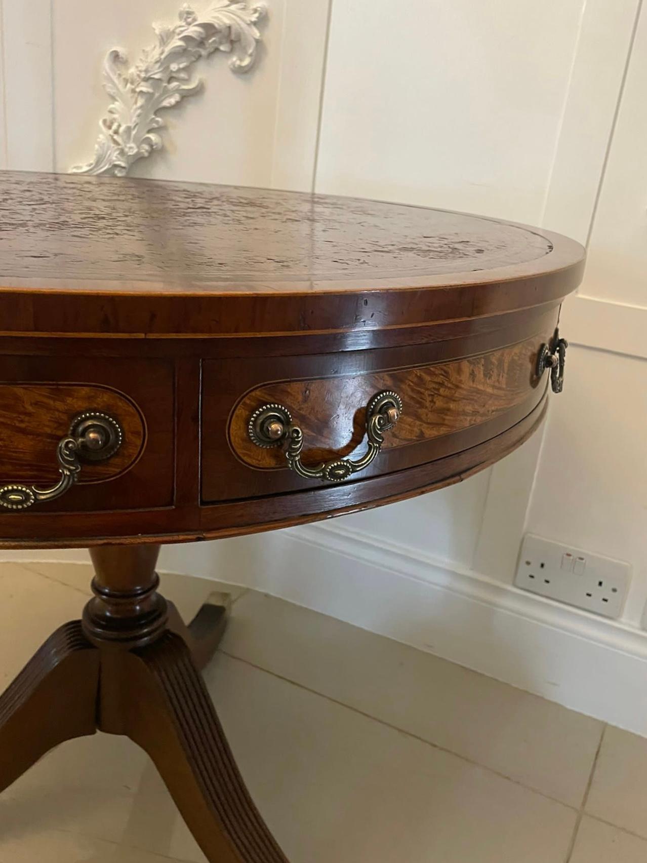 Antique Quality Mahogany Small Drum Table For Sale 2